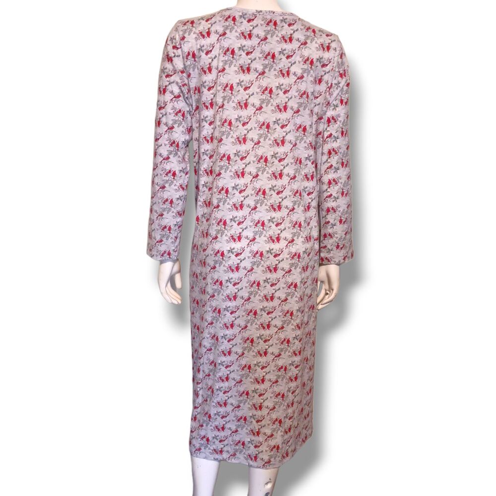 Rebecca Malone Cardinal Flannel Nightgown-Medium-Long Sleeve-Ruffle Yoke-Modest - Picture 5 of 9